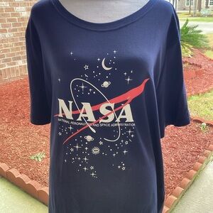 Navy Blue  Graphic Short Sleeve Tee ( Size: XXL)